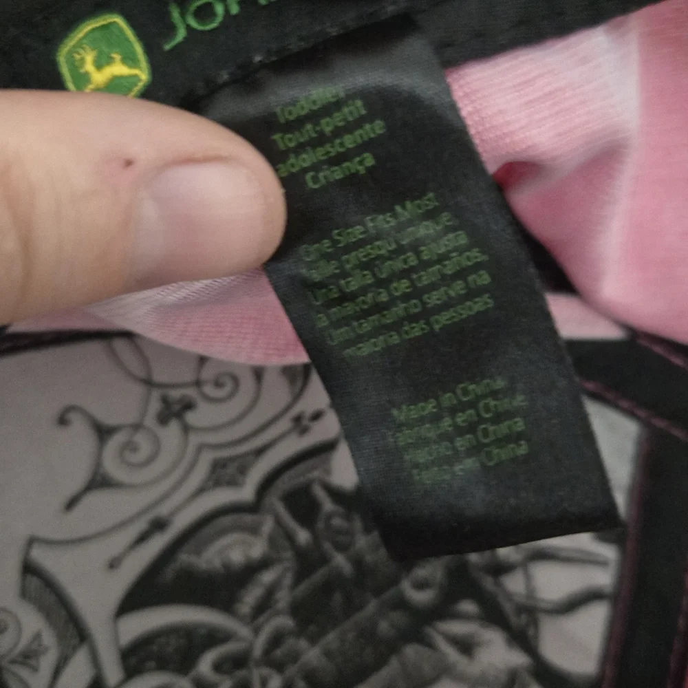 John Deere Pink Polyester Snapback Hat With Patch Toddlers One Size Like New